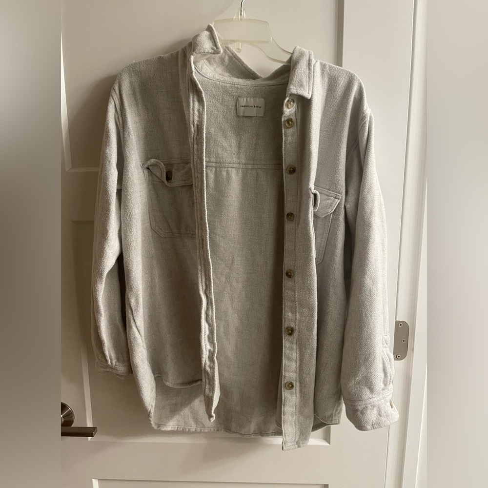 American Eagle Long-Sleeve Button-up Top